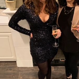 Venus Sequin black dress